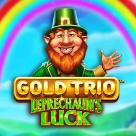 Gold Trio Leprechaun's Luck slot logo by Playtech at Jokery Casino